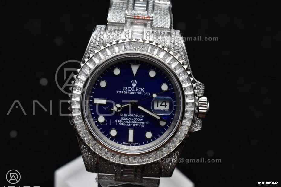 Diamonds AMGF Blue Best On VR Bracelet Edition 1149 Dial On SS Submariner Chic 40mm Full 0112